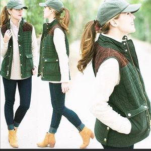 Vineyard Vines Quilted Hunting Vest Hunter Green X Small